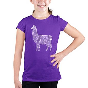 Llama Mama - Girl's Word Art T-shirt