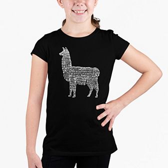 Llama Mama - Girl's Word Art T-shirt