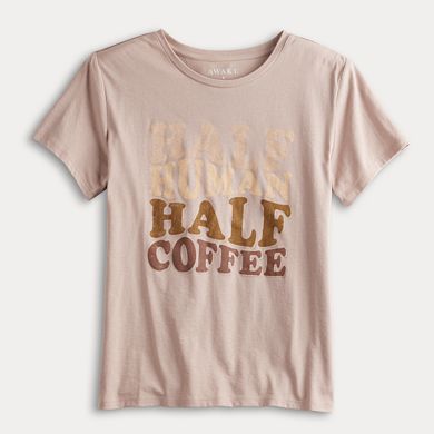 Women's Half Human Half Coffee Graphic Tee
