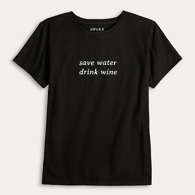 Women's Save Water Drink Wine Graphic Tee