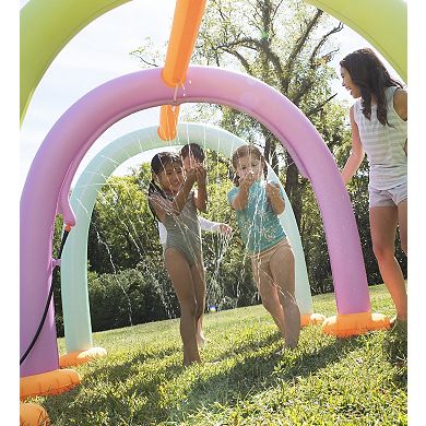 Hearthsong Mega Malibu Sprinkler for Family Backyard Water Play, 6.5’L x 5’W x 5.5’H