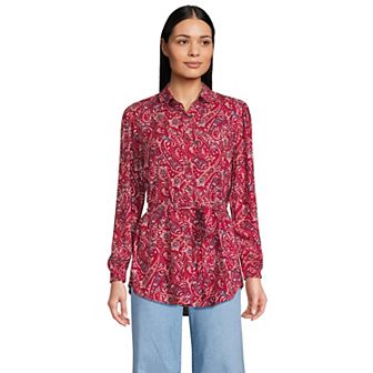 Women's Lands' End Tie Waist Shirt