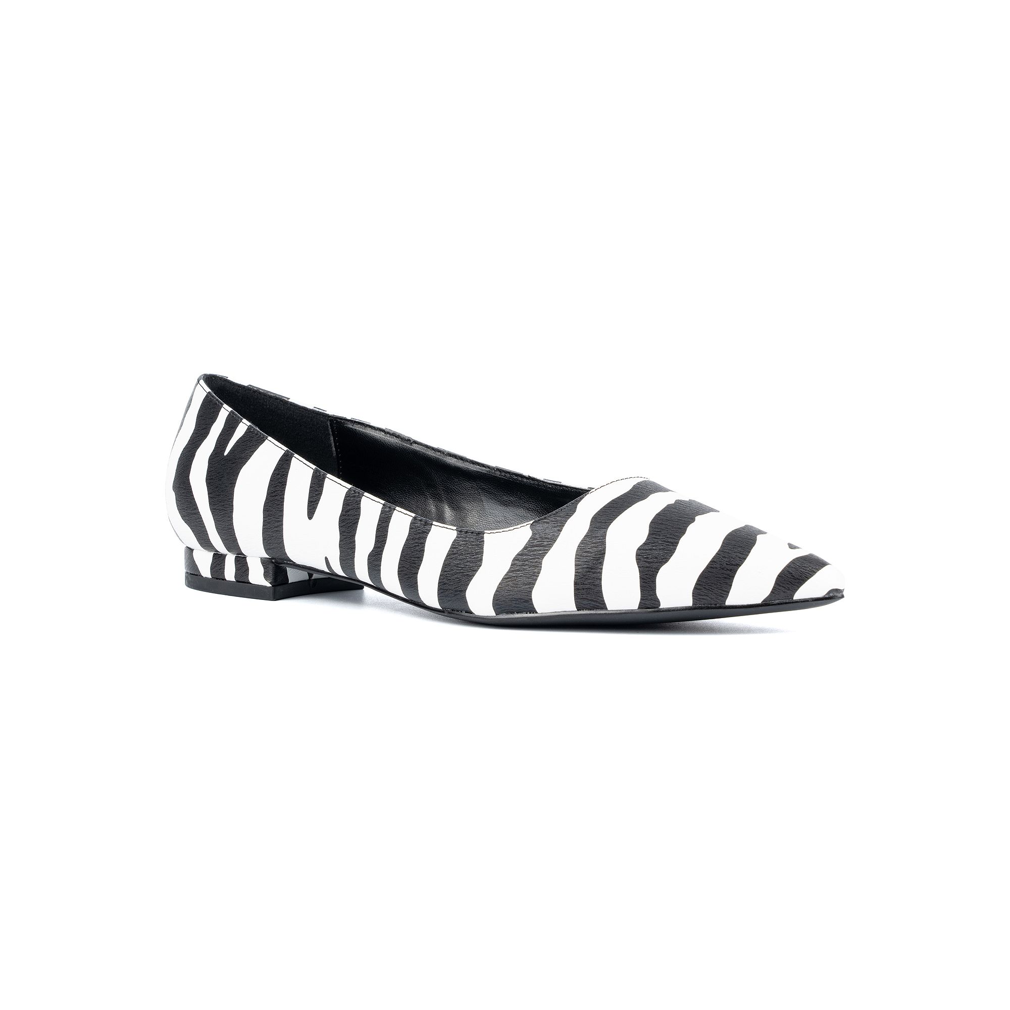 Fashion to Figure Bailey Womens Wide Width Flats, Size: 7 Wide, Zebra