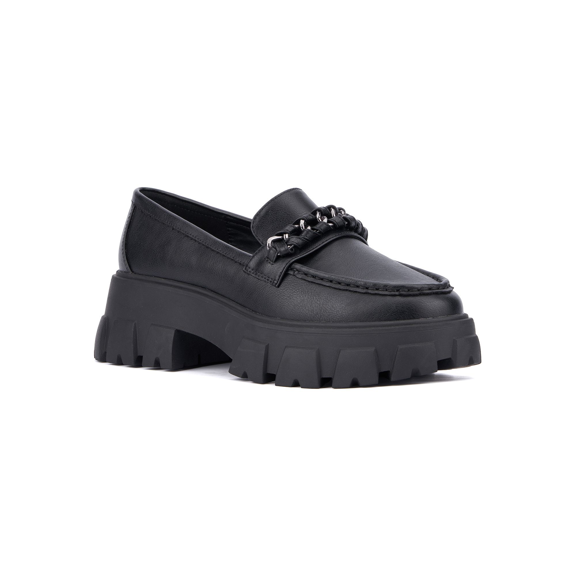 Womens Fashion to Figure Jazelle Wide Width Loafers, Size: 7 Wide, Black