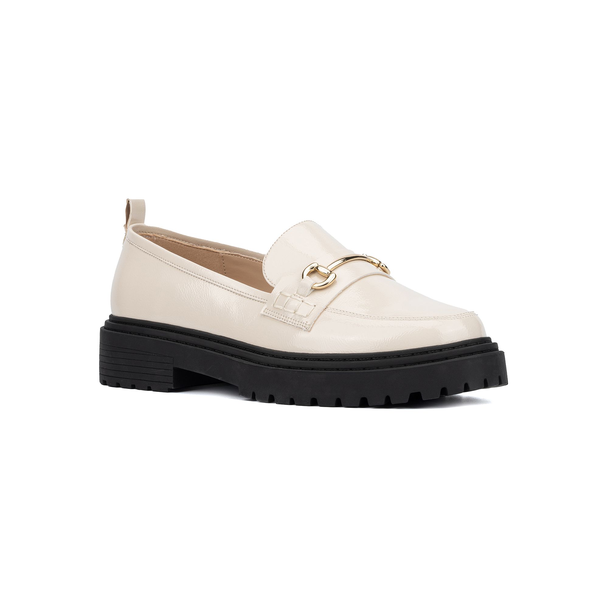 Fashion to Figure Indigo Womens Wide Width Loafers, Size: 7 Wide, Ivory Pa