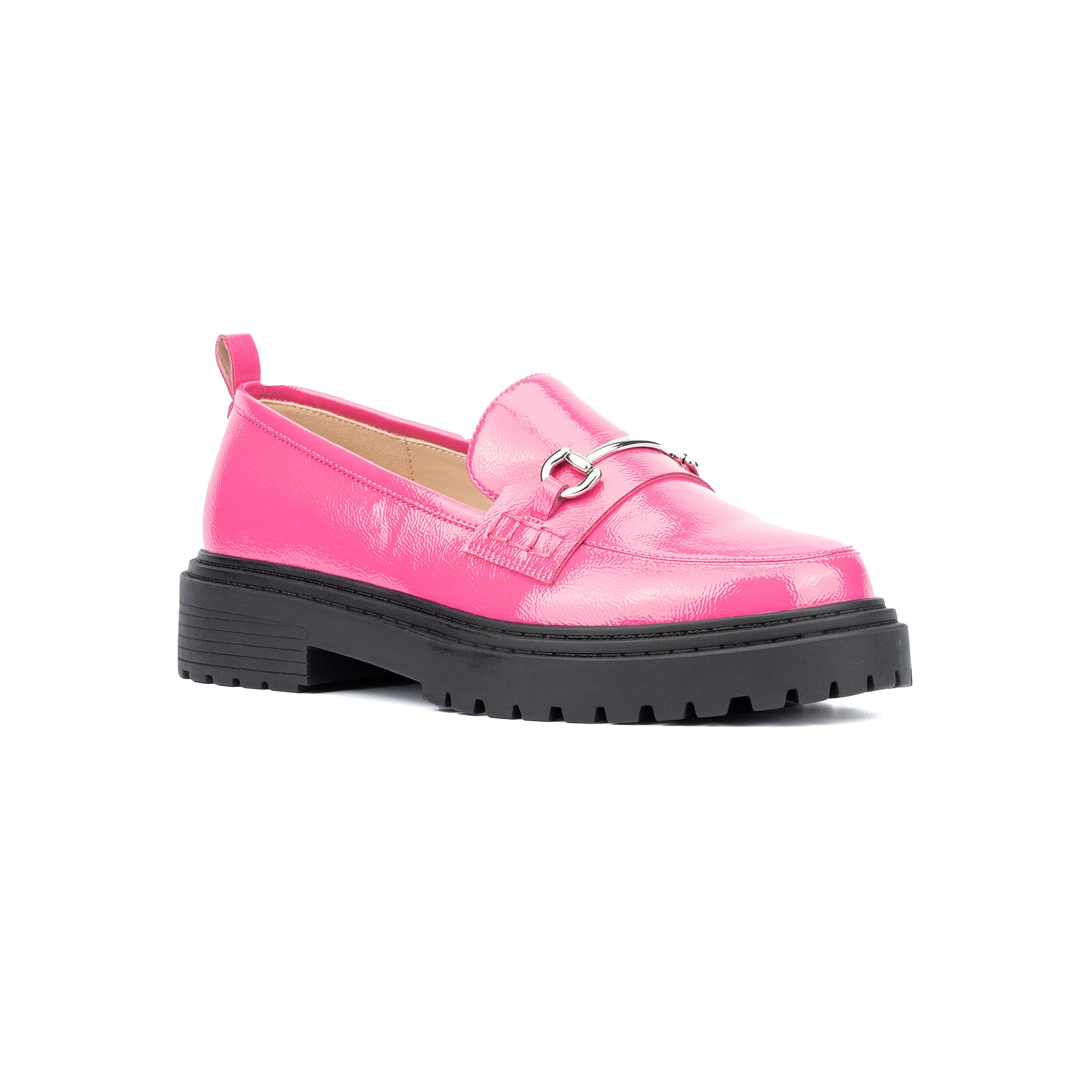 Fashion to Figure Indigo Womens Wide Width Loafers, Size: 7 Wide, Pink Pat