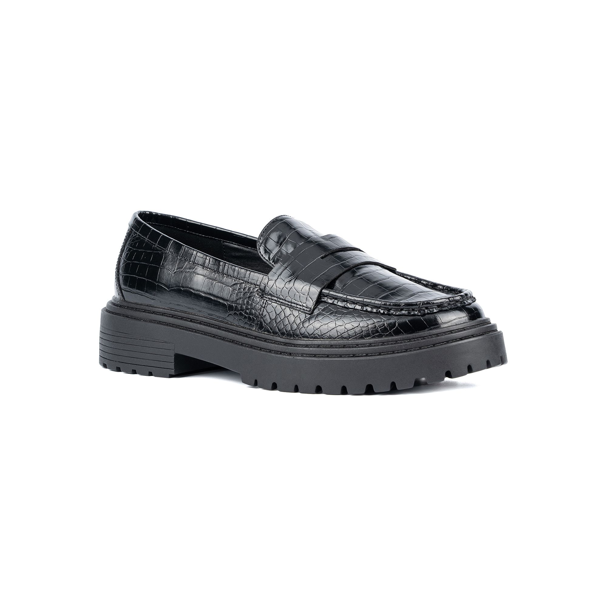 Womens Fashion to Figure Ilissa Wide Width Loafers, Size: 7 Wide, Black Cr