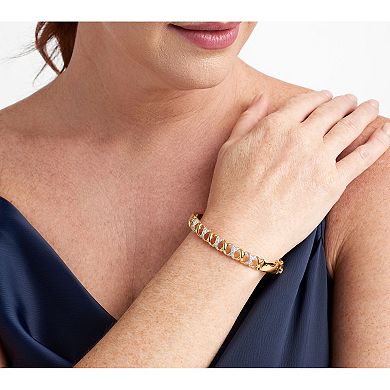 18k Gold Over Sterling Silver 1/3 Carat T.W. "X" Drop Bracelet