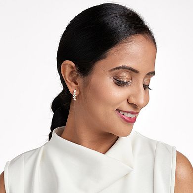 Classic Treasures 18k Gold Over Sterling Silver Lab-Created Moissanite Hoop Earrings