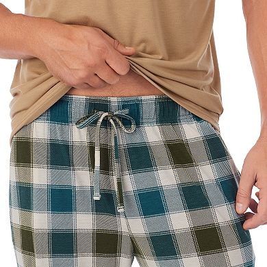 Men's Cuddl Duds Short Sleeve Pajama Tee & Printed Pajama Pants Set