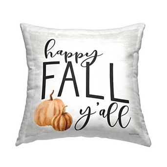 Stupell Home Decor Happy Fall Y'all Pumpkin Throw Pillow