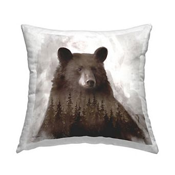 Stupell Home Decor Brown Bear Forest Throw Pillow