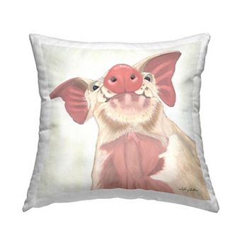 Stupell Home Decor Pink Pig Throw Pillow