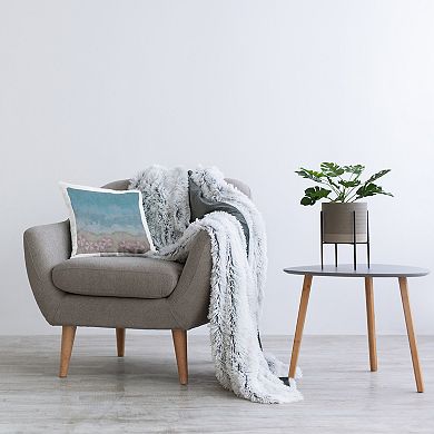 Stupell Home Decor Ocean Shore Beach Umbrellas Throw Pillow