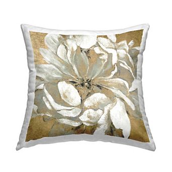 Stupell Home Decor Abstract White Magnolia Blossom Throw Pillow