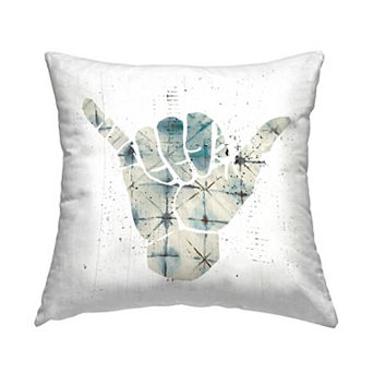 Stupell Home Decor Hang Loose Hand Sign Decorative Throw Pillow