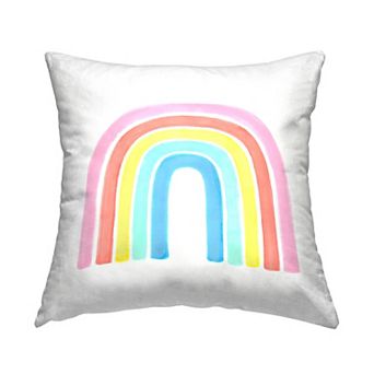 Stupell Home Decor Traditional Pastel Arch Rainbow Decorative Throw Pillow