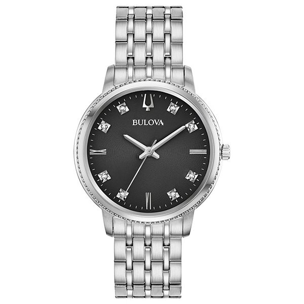 Bulova Women's Classic MotherofPearl & Diamond Accent Stainless Steel