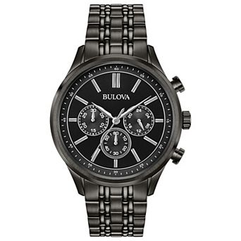 Bulova Men's Sport Black Ion-Plated Stainless Steel Chronograph Watch - 98A217