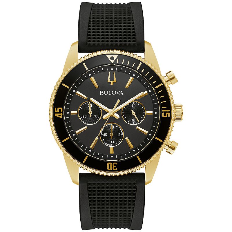 UPC 042429579095 product image for Bulova Men's Classic Gold Tone Stainless Steel Chronograph Silocone Watch - 98A2 | upcitemdb.com