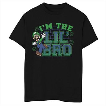 Toddler Boy Nintendo Super Mario Bros "I'm The Lil' Bro" Luigi Portrait Graphic Tee
