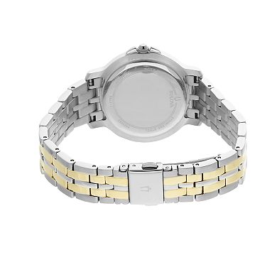 Bulova Women's Classic Two Tone Stainless Steel Crystal Accent Watch - 98L249