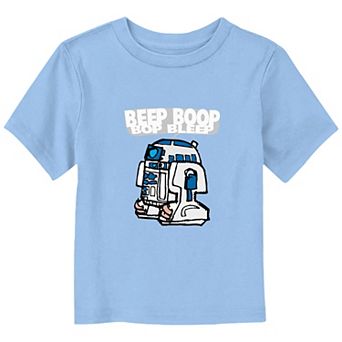 Toddler Boy Star Wars R2-D2 Beeping Cartoon Portrait Graphic Tee