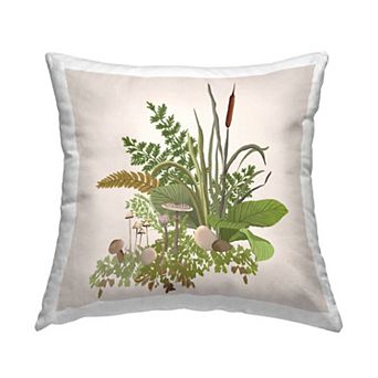 Stupell Home Decor Rustic Mushrooms and Forest Foliage Decorative Throw Pillow