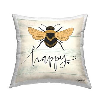 Stupell Home Decor Bee Happy Decorative Throw Pillow