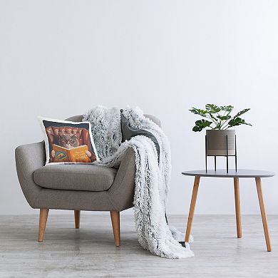 Stupell Home Decor Angry Cat Reading Dog Book Decorative Throw Pillow