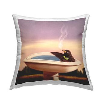 Stupell Home Decor Birdbath Best Life Decorative Throw Pillow