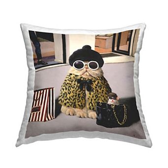 Stupell Home Decor Sassy Glam Cat Decorative Throw Pillow