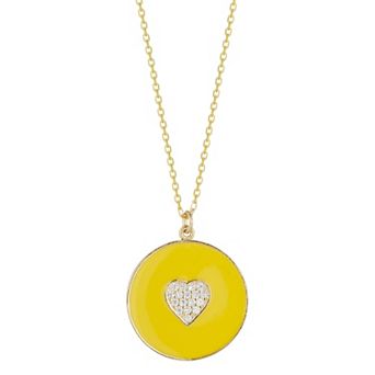 Sunkissed Sterling 14k Gold Over Silver Cubic Zirconia Heart Pendant Necklace