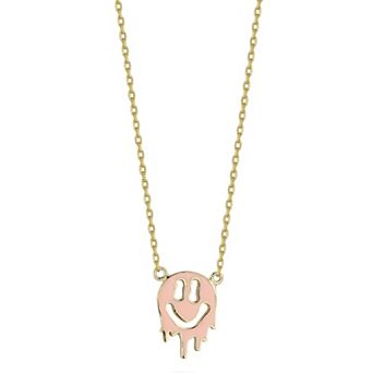 Sunkissed Sterling 14k Gold Over Silver Smiley Face Necklace