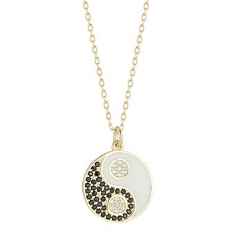 Sunkissed Sterling 14k Gold Over Silver Cubic Zirconia Yin Yang Pendant Necklace