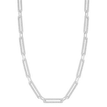 Sunkissed Sterling 14k Gold Over Silver Cubic Zirconia Link Choker Necklace