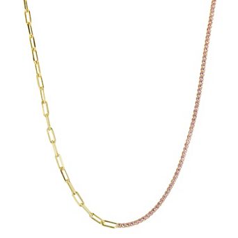 Sunkissed Sterling Sterling Silver Cubic Zirconia Tennis x Link Choker Necklace