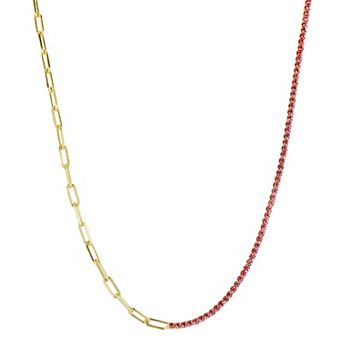 Sunkissed Sterling Sterling Silver Cubic Zirconia Tennis x Link Choker Necklace