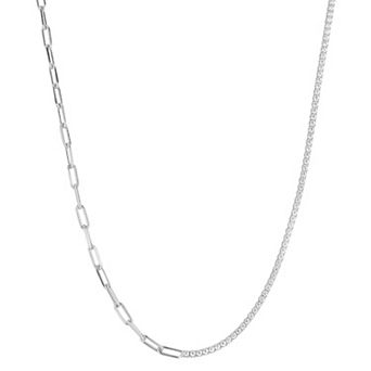 Sunkissed Sterling Sterling Silver Cubic Zirconia Tennis x Link Choker Necklace