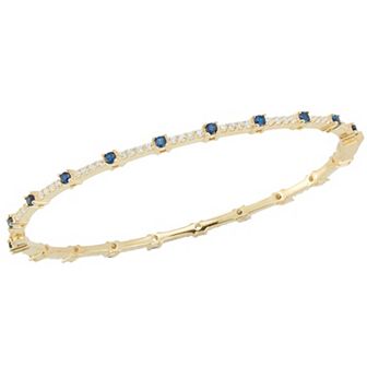 Sunkissed Sterling 14k Gold Over Silver Cubic Zirconia Bangle Bracelet