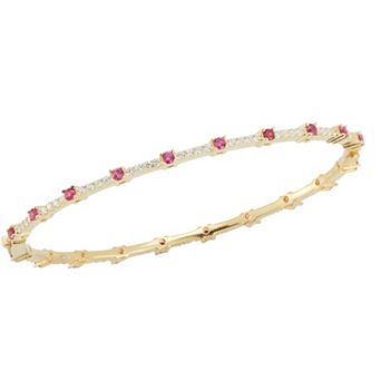 Sunkissed Sterling 14k Gold Over Silver Cubic Zirconia Bangle Bracelet