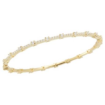 Sunkissed Sterling 14k Gold Over Silver Cubic Zirconia Bangle Bracelet