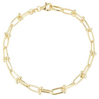 Sunkissed Sterling 14k Gold Over Silver Stirrup Link Bracelet