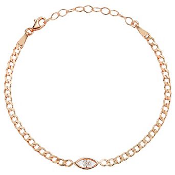 Sunkissed Sterling Sterling Silver Cubic Zirconia Evil Eye Bracelet