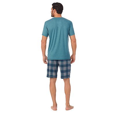 Men's Cuddl Duds Short Sleeve Pajama Tee & Printed Pajama Shorts Set