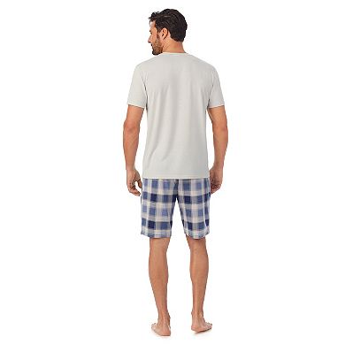 Men's Cuddl Duds Short Sleeve Graphic Pajama Tee & Printed Pajama Shorts Set