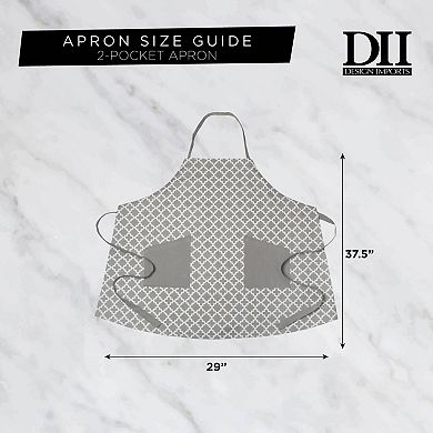 29" x 37.5" Black and White Damask Apron