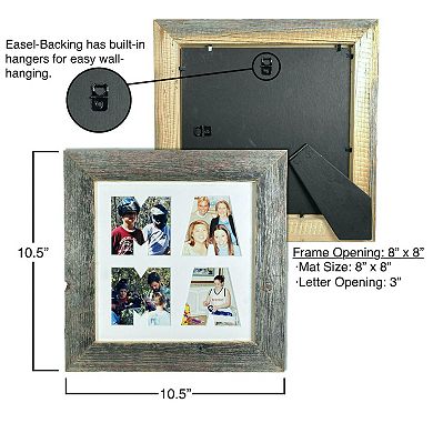 Mother's Series Rustic Farmhouse 8" x 8" Decorative Wood Collage Picture Frame