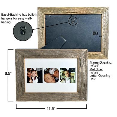 Mother's Series Rustic Farmhouse 6" x 9" Decorative Wood Collage Picture Frame