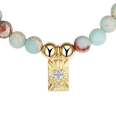 Love This Life® 14k Gold Plated "Stand In Your Light" Agalmatolite Stretch Bracelet